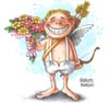Cupid with flowers