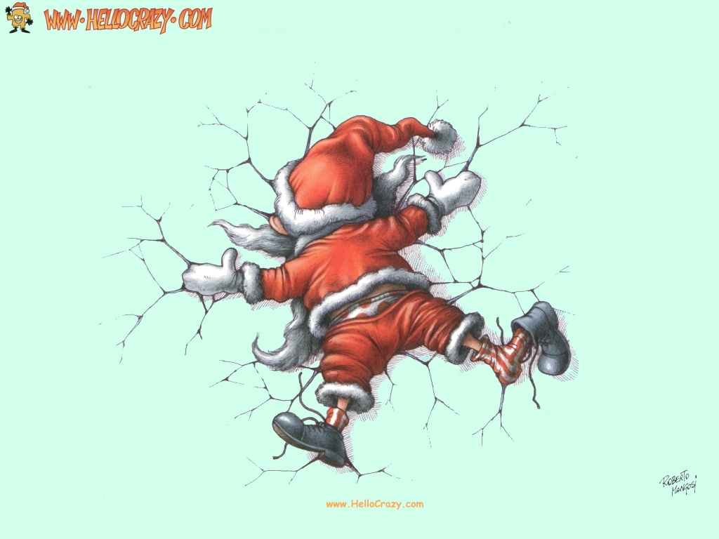 Babbo Natale X Desktop.Cartoline Divertenti Cartoline Elettroniche Gratis Cartoline Animate Musicali Babbo Natale Spiaccicato 1024x768