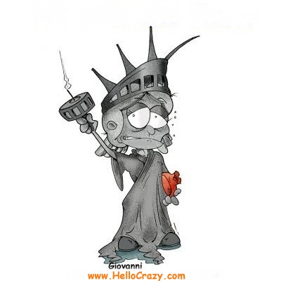 : Lady Liberty with the flu
