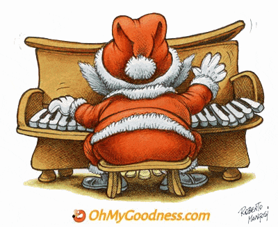: Santa playing the piano