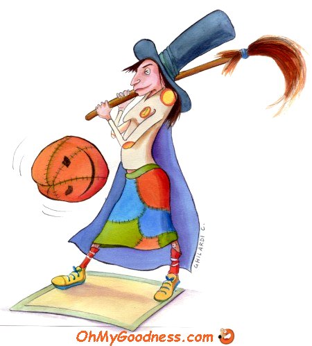 Witch playing Baseball