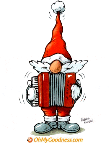 : Santa tocando el acordeón