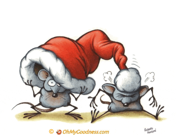 Ratones de Navidad tarjeta virtuale | Tarjetas divertidas animadas - gratis  | OhMyGoodness tarjetas virtuales