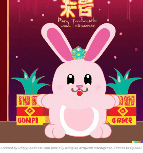 : Happy New Year of the Rabbit generated by A.I.