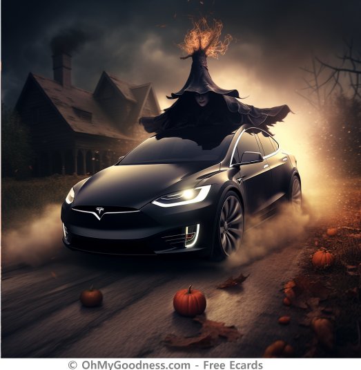 Strega di Halloween powerd by Tesla