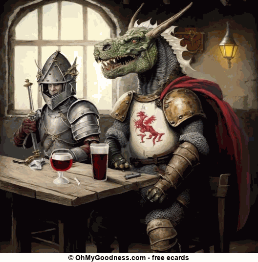 Celebrating St. George's Day at the pub.