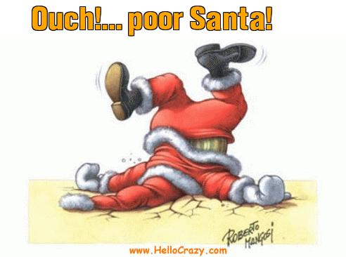: Ouch!... poor Santa!