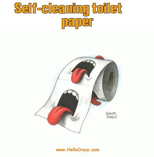 : Self-cleaning toilet paper