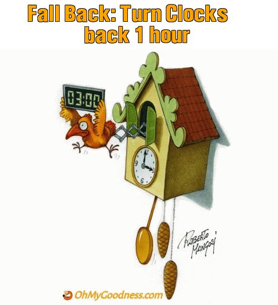 : Fall Back: Turn Clocks back 1 hour