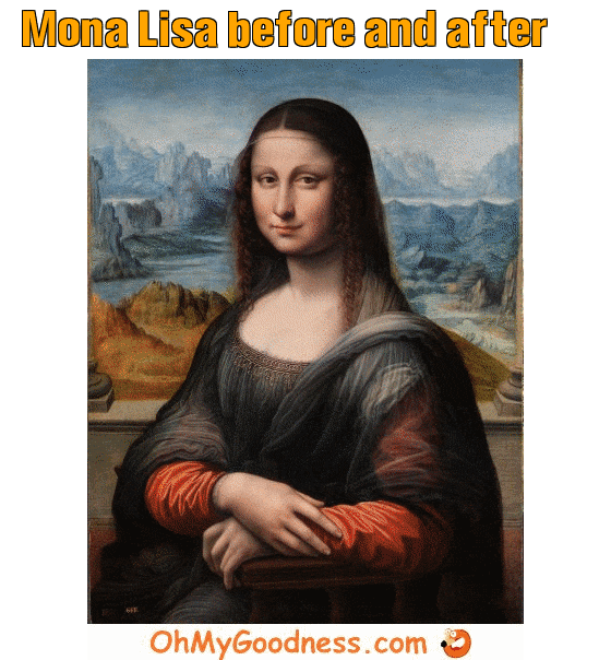 : Mona Lisa before and after
