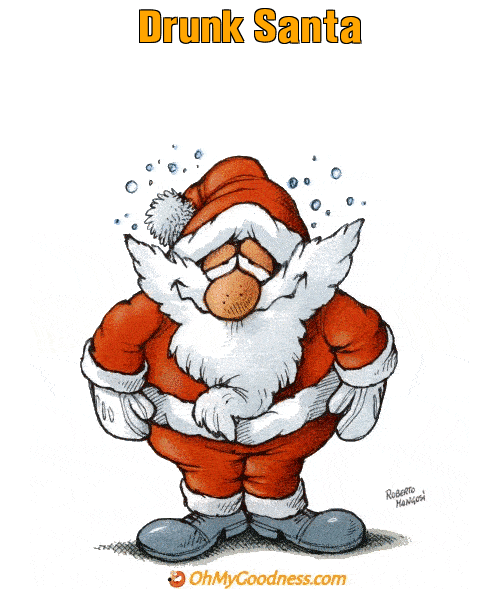 Felpa Uomo Divertente 'Really Drunk Santa': Stampata Per Natale, Mista Cotone, Lavabile