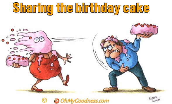 : Sharing the birthday cake