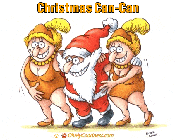 Christmas Can-Can ecard, Funny Free eCards