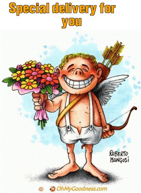 : Cupid with flowers