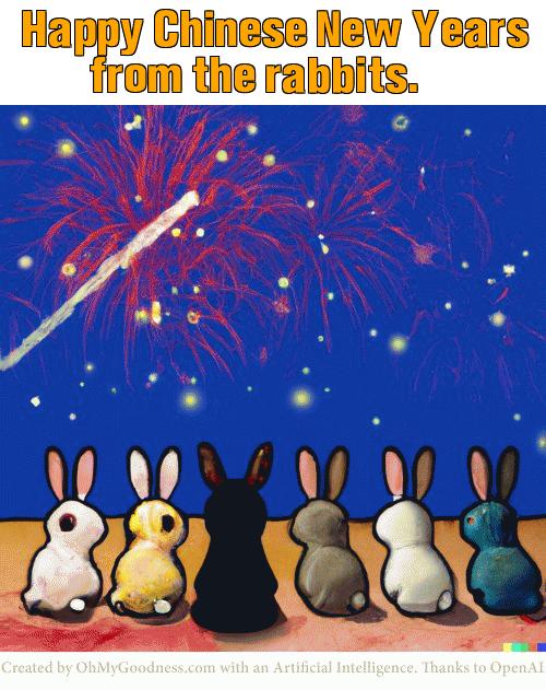 : Happy Chinese New Years from the rabbits.