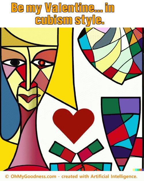 : Be my Valentine... in cubism style.