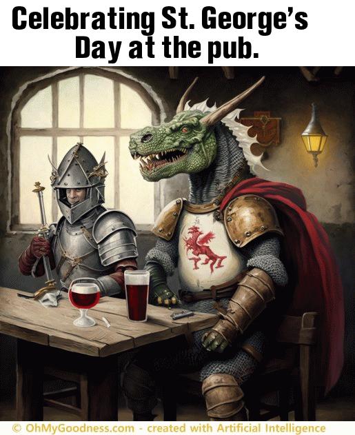 : Celebrating St. George's Day at the pub.