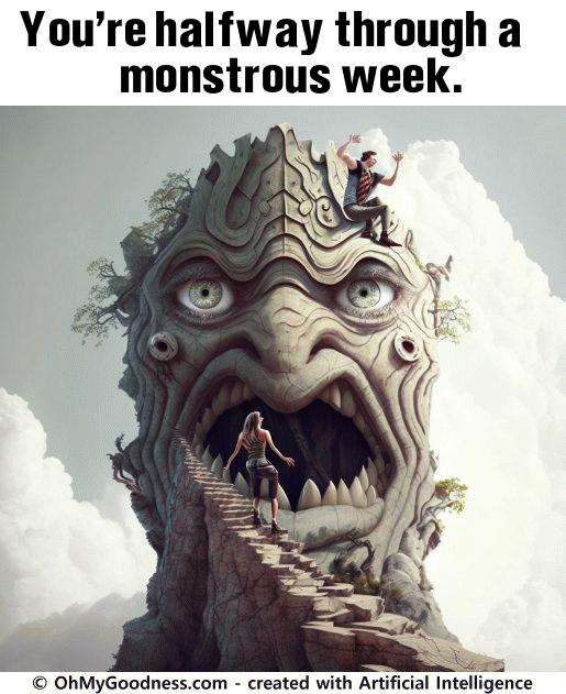: You're halfway through a monstrous week.