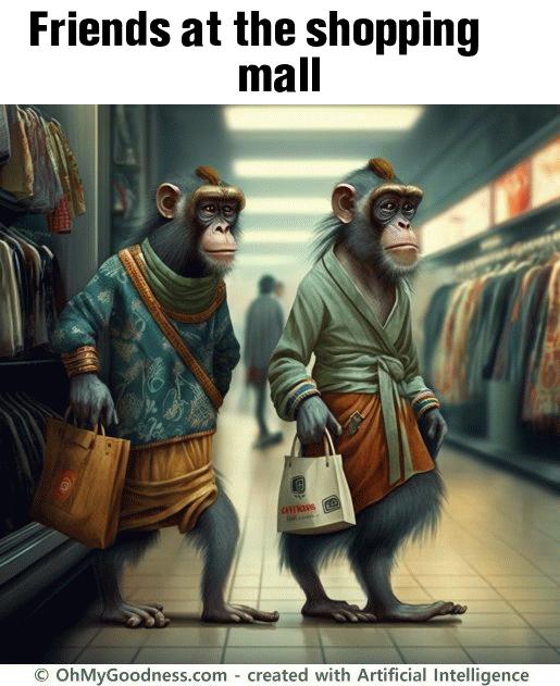 : Friends at the shopping mall