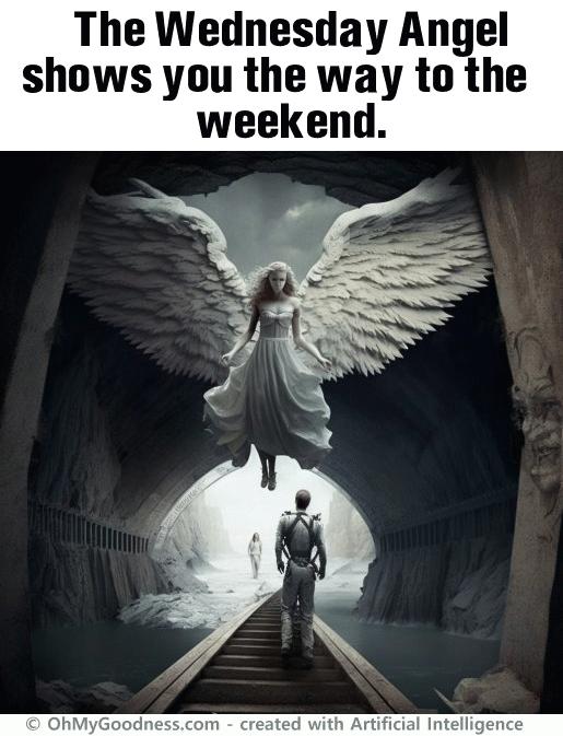 : The Wednesday Angel shows you the way to the weekend.