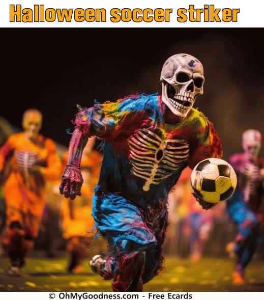 : Halloween soccer striker