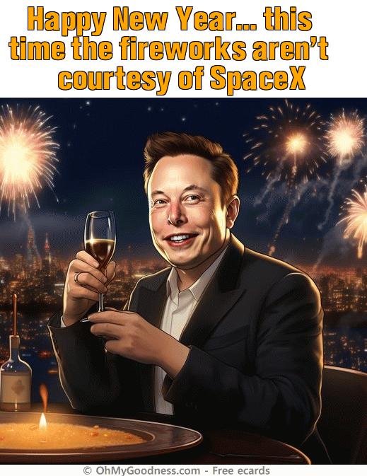 : Happy New Year... this time the fireworks aren't courtesy of SpaceX