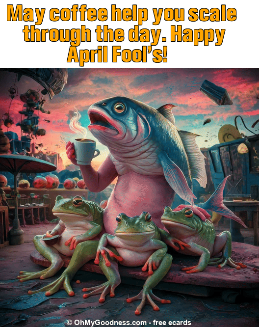 : May coffee help you scale through the day. Happy April Fool's!