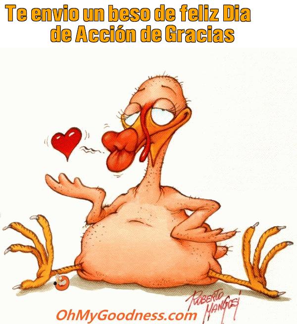 : Te envio un beso de feliz Dia de Accin de Gracias