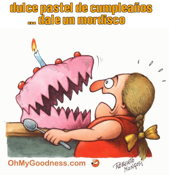 : dulce pastel de cumpleaos ... dale un mordisco