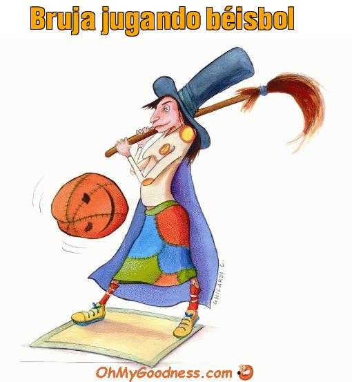 : Bruja jugando bisbol