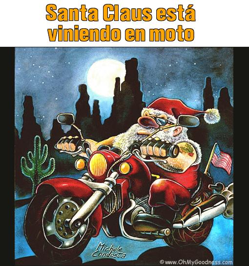 : Santa Claus est viniendo en moto