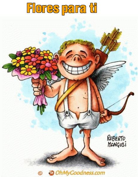 : Cupido con las flores