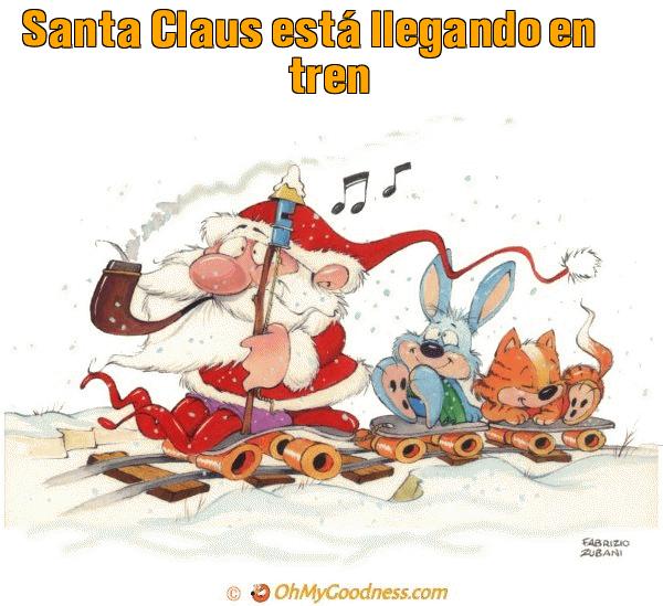 : Santa Claus est llegando en tren