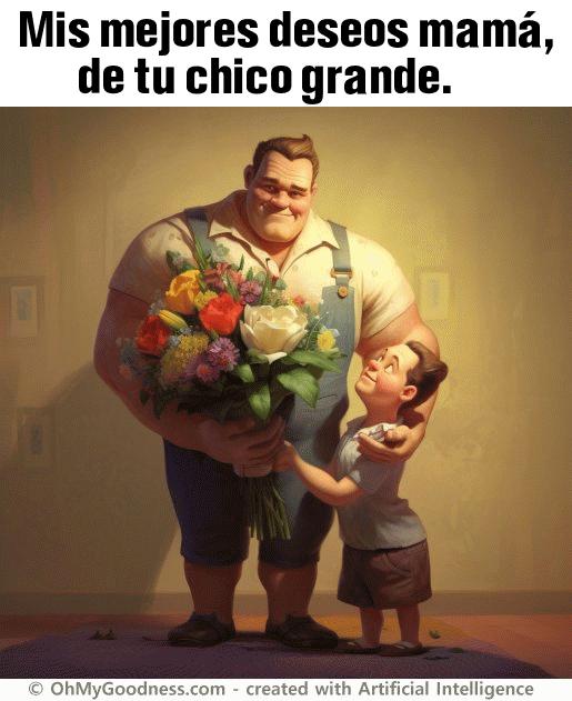 : Mis mejores deseos mam, de tu chico grande.