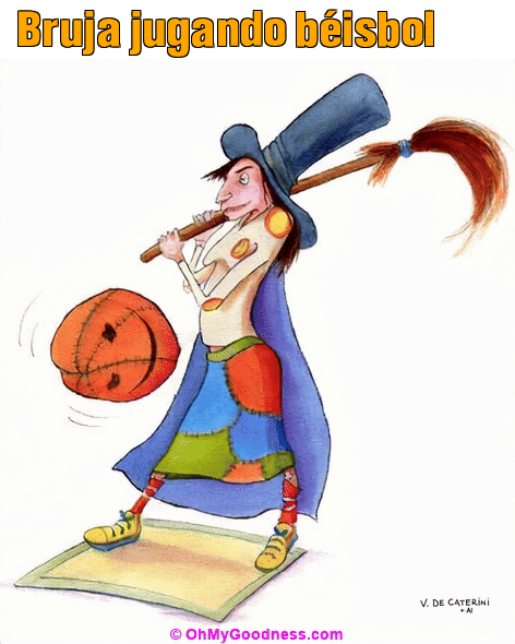 : Bruja jugando bisbol