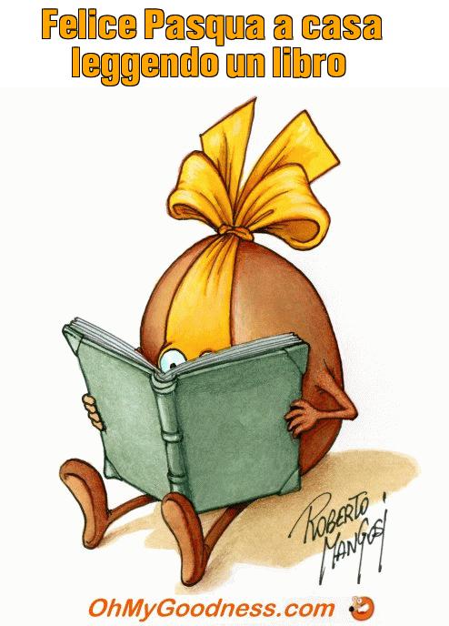 : Felice Pasqua a casa leggendo un libro