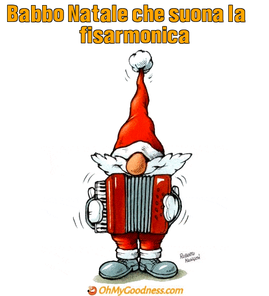 : Babbo Natale che suona la fisarmonica