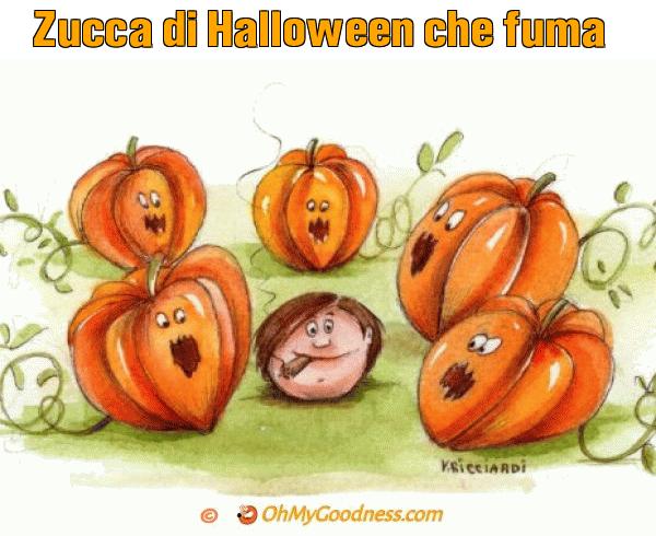 : Zucca di Halloween che fuma