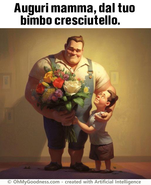 : Auguri mamma, dal tuo bimbo cresciutello.