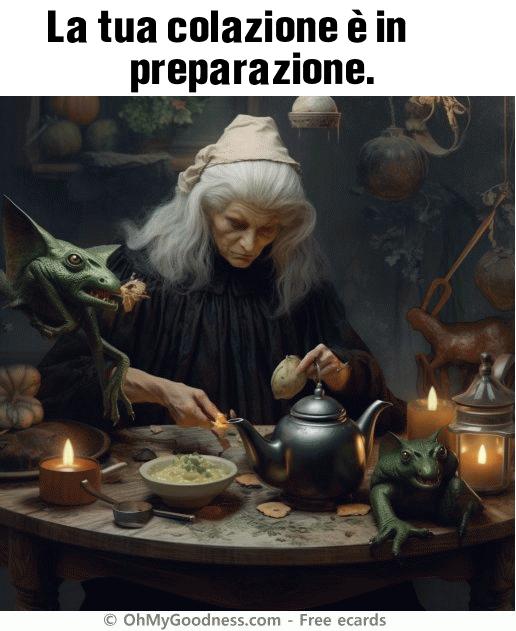 : La tua colazione  in preparazione.