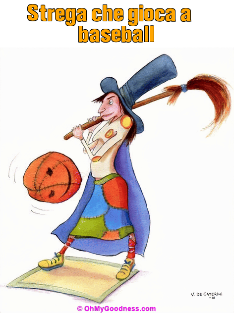 : Strega che gioca a Baseball