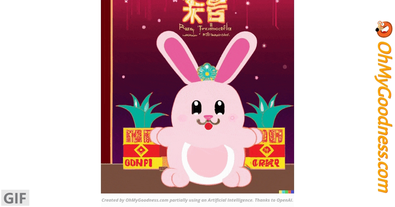 Feliz Año Nuevo del Conejo generado por A.I. tarjeta virtuale ...