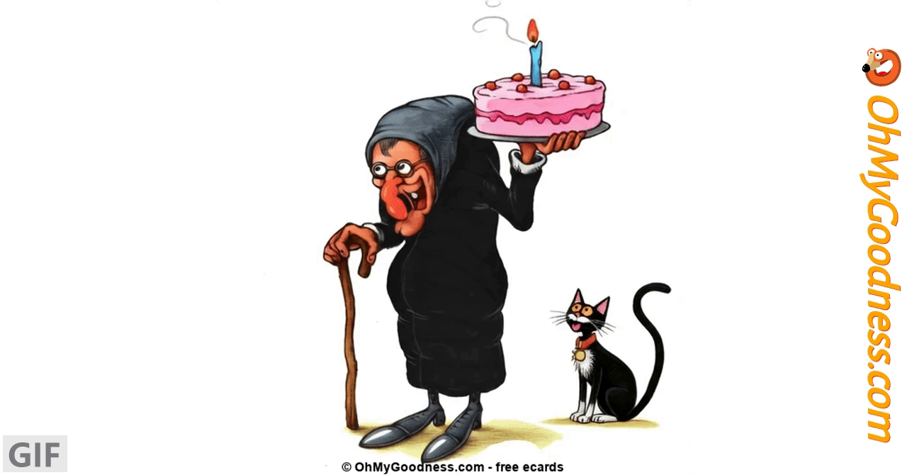 Buon compleanno... non sei così vecchia! cartolina virtuale | Cartoline  virtuali animate divertenti - gratis | OhMyGoodness cartoline virtuali, image size:1280x670