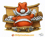 Animated Funny ecard  with music  - Santa playing the piano