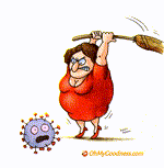 Cartolina animata divertente con musica  - Colpendo il coronavirus