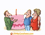 Animated Funny ecard  with music  - Enjoy the birthday cake