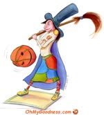 Witch playing Baseball