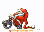 Animated Funny ecard  with music  - Santa's coming by bike