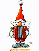 Animated Funny ecard  with music  - Santa playing the accordion
