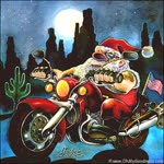 Santa's coming by motorbike
